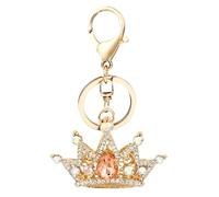 ANDRESLAD Portachiavi Corona Brillante in Cristallo Colore Dorato Charm Decorativo Unisex Per Chiavi Borsa e Auto Regalo Elegante Con Finitura Lucida e Design Unico