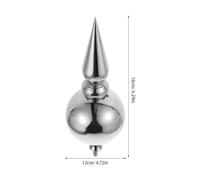 ANDRESLAD Puntale a Sfera in Acciaio Inossidabile 120Mm per Aste Portabandiera da Esterno e Giardino Ornamento Argentato per Bandiere Nazionali e di Partito Compatibile Aste Ufficiali per