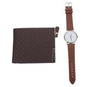 ANDRESLAD Regalo Uomo Orologio Portafoglio Similpelle Stile Business Orologio Da Polso Portafoglio Uomo Regalo Compleanno Fidanzato Papà Marito