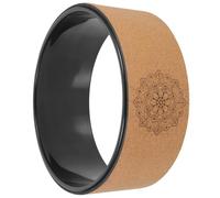 ANDRESLAD Ruota Yoga in Sughero Naturale Antiscivolo Attrezzo Pilates Leggero e Resistente per Stretching Schiena Allungamento Backbend e Correzione Postura Supporto Ergonomico per