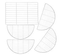 ANDRESLAD Set 5 Pezzi Griglia di Raffreddamento in Filo Metallico Resistente Piedini Rete per Barbecue Coreana Combinata Rotonda e Quadrata per Cottura Equilibrata in Forno e Friggitrice