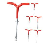 ANDRESLAD Set 6 Pezzi Chiodi a Spirale in Metallo per Pesca sul Ghiaccio, Picchetti Filettati per Tende e Riparo Esterno, Ancoraggi Resistenti Antiruggine per Supporto Portacanne e Baracche