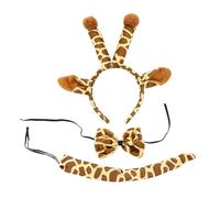 ANDRESLAD Set Costume da Giraffa per Fascia Chioma Coda e Fiocco in Stoffa Resistente Accessori Cosplay Decorativi per Feste Compleanni e Natale