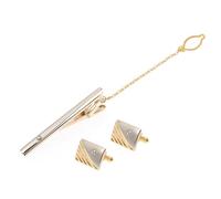 ANDRESLAD Set Di Fermacravatta e Gemelli Da Uomo Decorazioni in Strass, Lega Resistente, Misura 6.00x1.70x0.50cm, Per Uso Quotidiano e Ufficio