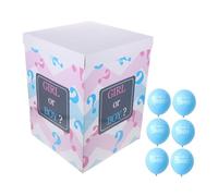 ANDRESLAD Set di Palloncini per Rivelazione Sesso con Scatola Trasparente Palloncini Blu per Shower e Decorazioni per Festa o Bambina