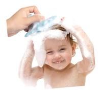 ANDRESLAD Spazzola Portatile Per Il Bagnetto Dei Neonati Doppia Per Shampoo E Per Bambini in Silicone Morbido Per La Pulizia Del Cuoio Capelluto Dei Neonati