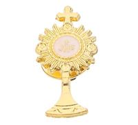 ANDRESLAD Spilla per calice della Santa Comunione distico fermacravatta a croce Spilla religiosa del Crocifisso smaltata per la prima comunione della santa e