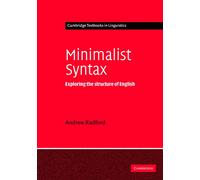 Andrew Radford Minimalist Syntax (Tascabile) Cambridge Textbooks in Linguistics