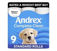 Andrex Complete Clean, rotolo di carta igienica da 9 rotoli (precedentemente Andrex Classic Clean), carta igienica imbattibile con onde 3D uniche, certificato FSC