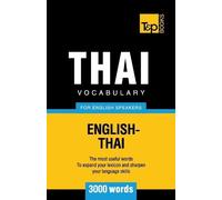 Andrey Taranov Thai vocabulary for English speakers - 3000 words (Tascabile)
