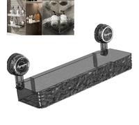 Androf Acrylic Transparent Shower Storage, Raidley No Drill Clear Wall Caddy Large Capacity, Drainage, Raidley Easymount Bathroom Storage Shelf (Rectangle-Gray)