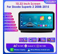 Android 12 autoradio per Skoda Superb 2 2008 - 2015 lettore Video multimediale per Auto 10.33 "schermo Carplay GPS Navi BT 4G SWC NO DVD