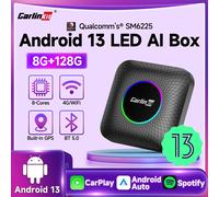 Android 13 CarlinKit Android Auto Wireless CarPlay AI TV Box QCM6125 SM6225 Schermo diviso a 8 core LED SM6225 NA 8GB 128GB