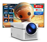 Android 13 Proiettore con Ufficiali TV Apps, HY450NTV Corta Distanza Proiettore Full HD 1080P Nativo 700ANSI Auto Offset 5G Wifi Messa a Fuoco Elettronica per Home Theater