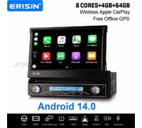 Android 14 8 Core 1 Din DAB+ Autoradio CarPlay DVD WiFi Navi Bluetooth 5.0 64GB
