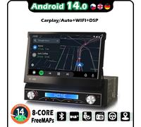 Android 14 8-Core Universal 1 Din Autoradio CarPlay GPS Wifi DSP IPS DAB+BT 5.0