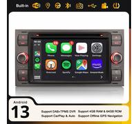 Android 14 Autoradio Ford Fiesta Fusion Kuga Transit Galaxy Carplay 64GB Navi CD