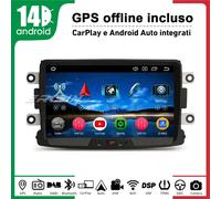 Android 14 Carplay Autoradio Navigatore Dacia Duster Dokker Sandero Logan Lodgy
