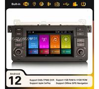 Android 14 DAB+ Autoradio CarPlay DSP 32GB GPS Wifi 4G BMW 3er E46 M3 Rover75 MG