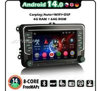 Android 14 GPS Autoradio per VW Passat Jetta Golf MK5/6 Tiguan Sharan EOS Skoda