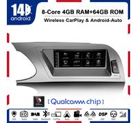 Android 14 Qualcomm Autoradio Carplay 64GB Radio GPS BT5.1 WIFI Audi A4/S4/RS4
