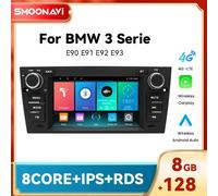 Android 14 Wireless Carplay AI Lettore multimediale per auto vocale per BMW E90/E91/E92/E93 8GB 128GB Radio Navigazione DSP GPS 4G Wifi 4Core 2-16GB OBD Cam