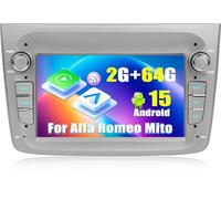 Android 15, 2G+64G GOHHDL Autoradio per Alfa Romeo Mito 2008-2016 con senza Fili CarPlay Android Auto, Touch Stereo da 7 Pollici con Navigazione GPS WiFi GPS SWC FM RDS Radio EQ