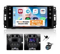 Android 15, 4G+64G CAMECHO Autoradio per Jeep Wrangler Compass Grand Cherokee/Chrysler 300C/Dodge Ram/Chevrolet, Schermo da 7 Pollici con Carplay Android Auto GPS WiFi BT FM/RDS Retrocamera&MIC