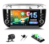 Android 15, 4G+64G GOHHDL Autoradio per Fiat Punto 2012-2015 con Navi Carplay Android Auto, Schermo da 7 Pollici Auto Stereo Radio 2Din con GPS Navi WiFi Bluetooth FM/RDS SWC Telecamera Posteriore&MIC