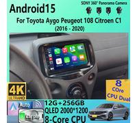 Android 15 Autoradio Per Toyota Aygo Peugeot 108 Citroen C1 2016 2017 2018 - 2020 Carplay Auto Lettore Multimediale di Navigazione GPS