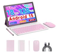 Android 15 Tablet, 10 pollici 18GB RAM 128GB ROM, 2.0Ghz Quad-core Processore Tablet, 1280*800 IPS Touch Screen, 2.4G/5G WiFi, 2 in 1 Tablet con tastiera, Custodia, Mouse, Pennino, Batteria 6000mAh