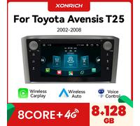 Android 15 Wireles CarPlay Autoradio Lettore Per Toyota Avensis T25 2002-2008 Android AUTO Stereo bluetooth Multimediale 2 DIN DSP