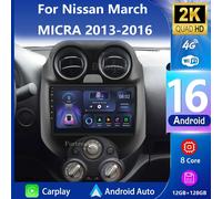 Android 16 Carplay Auto Per Nissan March MICRA 2013 2014 2015 2016 Autoradio Navigazione GPS WIFI + 4G 2 Din Unità Principale Video Stereo