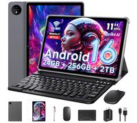 Android 16 Tablet 11 Inch with Gemini AI, T7250 Octa-Core, 24 GB RAM + 256 GB ROM /2TB TF, 16 MP+8 MP, 1920 x 1200 IPS HD Display, 8000 mAh, Widevine L1, GPS, 2 in 1 Tablets with Keyboard Mouse Stylus