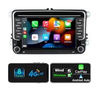 Android Autoradio mit Navi Bildschirm für VW Golf 5 6 Seat Passat, 8-Core 4GB+64GB Wireless Android Auto Carplay VW Radio, 7 Zoll VW Polo T5 Radio Bluetooth RDS FM GPS WiFi