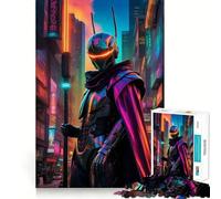 Android Cyber Lord - Puzzle da 1000 pezzi Cyberpunk Warrior Memory Train Divertente superficie liscia senza sbavature Sfida divertente per il tempo libero (50x75cm)