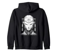 Android futuristico e Harmony Cyber Samurai AI Felpa con Cappuccio