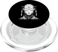 Android futuristico e Harmony Cyber Samurai AI PopSockets PopGrip per MagSafe