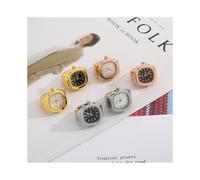 (Android green, pack-1) Creative Ring Quartz Watch Square Dial Alloy Shell Finger Watch for Couples Men Women Fashion Jewelry