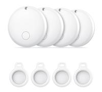 Android Smart Tag, Tracker con Google's Find Hub (Solo Android), IP68 Impermeabile, Bluetooth Localizzatore con Custodia Protettiva, Trova Oggetti per Chiavi/Bagagli/Portafogli, 4 Bianco