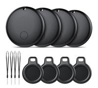 Android Smart Tag, Tracker con Google's Find Hub (Solo Android), IP68 Impermeabile, Bluetooth Localizzatore con Custodia Protettiva, Trova Oggetti per Chiavi/Bagagli/Portafogli, 4 Nero