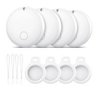 Android Smart Tag, Tracker con Google's Find Hub (Solo Android), IP68 Impermeabile, Bluetooth Localizzatore con Custodia Protettiva, Trova Oggetti per Chiavi/Bagagli/Portafogli, 4 Bianco