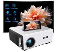 [Android TV/Auto Focus] ABoolon 4K + Proiettore con WiFi e Bluetooth, 1200ASIN Outdoor Movie Projector Supoort 4K Built-in NETFLIX/Prime Video/YouTube, 500", Compatibile con TV Stick, Win, iOS