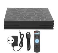 Android TV Box con supporto per la decodifica H.265 e uscita 4K HD, dotato di porta USB per dispositivi esterni e offre una riproduzione fluida di