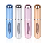 Androxeda 4 Pezzi Atomizzatore di Profumo, Flacone da 5ml per Viaggio e Palestra, Colori Brillanti, Ricarica e Trasferimento Essenze