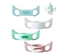 Androxeda 4 Pezzi Manico Per Biberon in Silicone, Bianco, Blu, Verde, Rosa, Diametro 6.5 cm, Impugnatura Ergonomica per Biberon, Facile da Installare e Lavare, Per Neonati e Bambini