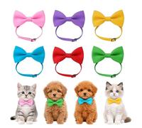 Androxeda 6 Collari per Gatti con Fiocco, Morbidi e Regolabili, Papillon Rimovibile, Set di Collari Multicolore per Eventi Festivi e Foto, Per Gattini e Cuccioli