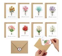 Androxeda 8 Pcs Greeting Cards Postcard Envelopes, Biglietti D'auguri Cartolina Set, Kit Completo per Messaggi di Affetto, Compleanno, Matrimonio, Ringraziamento, Natale, Festività, Regalo