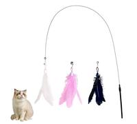 Androxeda Giochi Con Piume Per Gatto, Giocattoli Interattivi, 1 Bacchetta Interattiva Con 2 Piuma Ricariche, Giocattoli Interattivo Per Gatti, Cannetta Bird Piume Interattivi Gatto