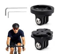 Androxeda Supporto Garmin Manubrio Bicicletta, 2 Pezzi Adattatore Montaggio per GoPro e Computer Ciclismo, Nero, 11x7 cm in Lega Alta Resistenza, con Chiave Esagonale